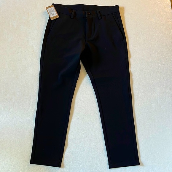 Mens Plaid And Plain Skinny Dress Pant 